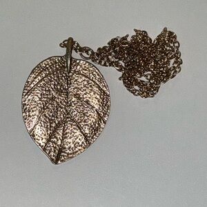 Elegant Gold Leaf Pendant Necklace Redo